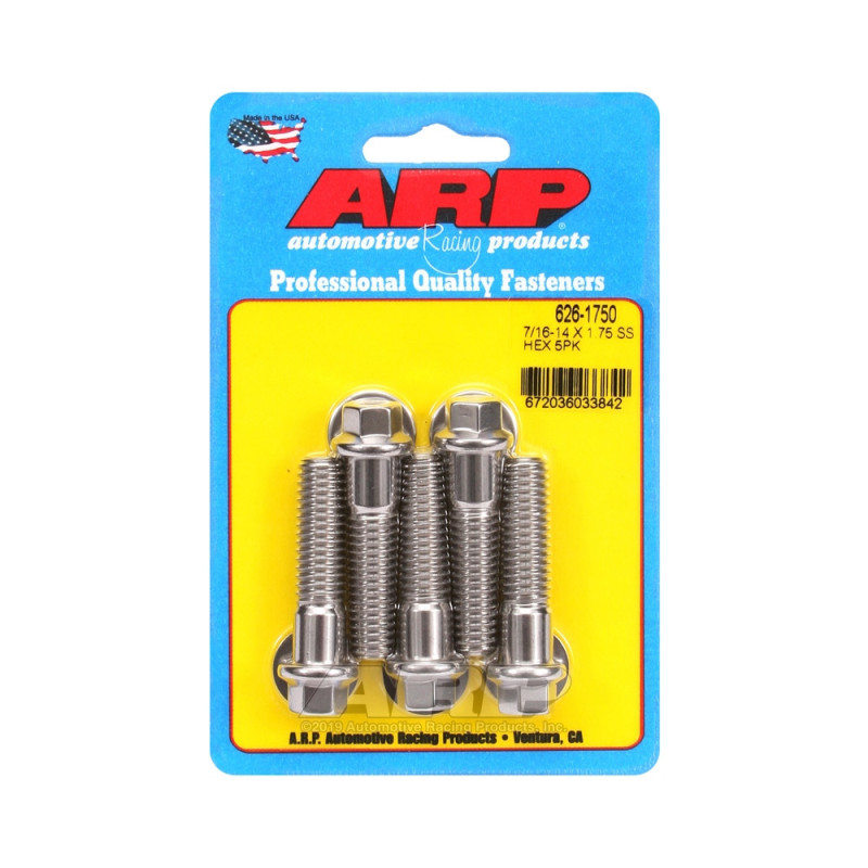 Șuruburi și piulițe universale ARP 7/16-14 – Șuruburi hexagonale din oțel inoxidabil x5 - ARP-626-1750 - 626-1750 - 3666618192697